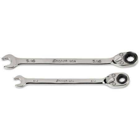 SOXRR702A - Zestaw kluczy oczkowo-płaskich grzechotkowych Flank Drive® Plus, 1/4" - 5/16" (2 szt.)