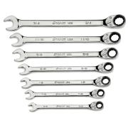 SOXRR707A - Zestaw kluczy oczkowo-płaskich grzechotkowych Flank Drive® Plus, 3/8" - 3/4" (7 szt.)