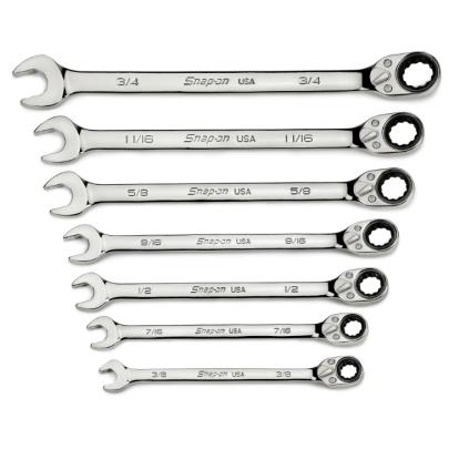 SOXRR707A - Zestaw kluczy oczkowo-płaskich grzechotkowych Flank Drive® Plus, 3/8" - 3/4" (7 szt.)