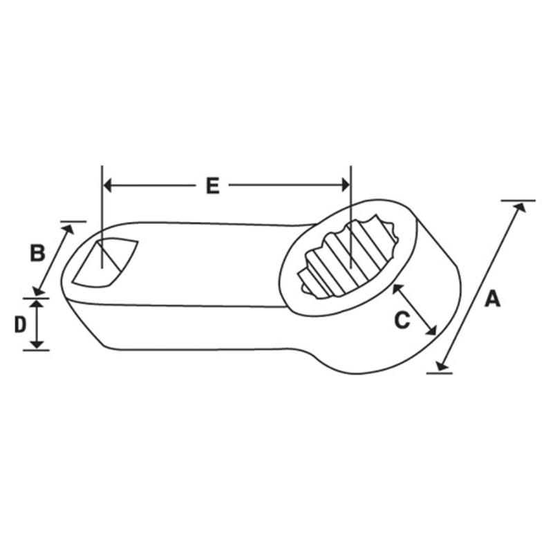 SRDH321 - Końcówka nasadzana oczkowa 1/2", 12-kątna, 1"