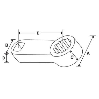 SRDH321 - Końcówka nasadzana oczkowa 1/2", 12-kątna, 1"