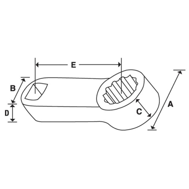 SRDH361 - Końcówka nasadzana oczkowa 1/2", 12-kątna, 1'1/8"