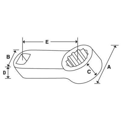 SRDH401 - Końcówka nasadzana oczkowa 1/2", 12-kątna, 1'1/4"