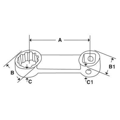 SRES18 - Końcówka nasadzana oczkowa 1/2", Spline, 9/16"