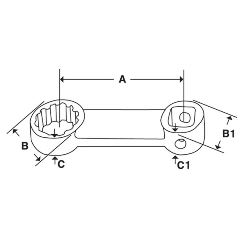 SRES22 - Końcówka nasadzana oczkowa 1/2", Spline, 11/16"