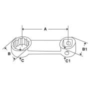 SRES22 - Końcówka nasadzana oczkowa 1/2", Spline, 11/16"