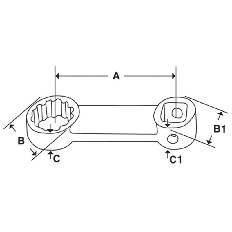 SRES28 - Końcówka nasadzana oczkowa 1/2", Spline, 7/8"