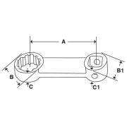 SRES28 - Końcówka nasadzana oczkowa 1/2", Spline, 7/8"