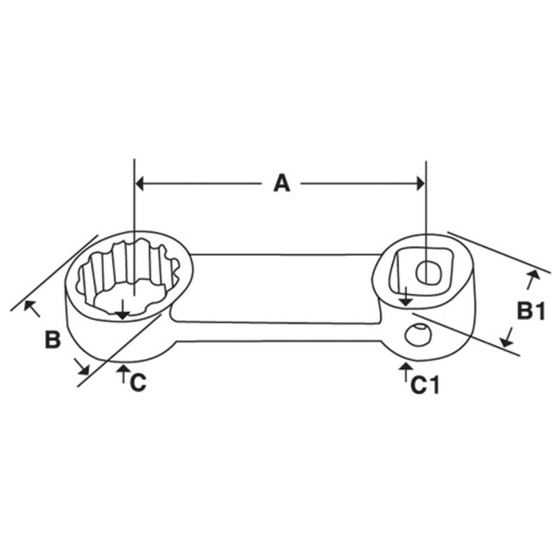 SRES30A - Końcówka nasadzana oczkowa 1/2", Spline, 15/16"