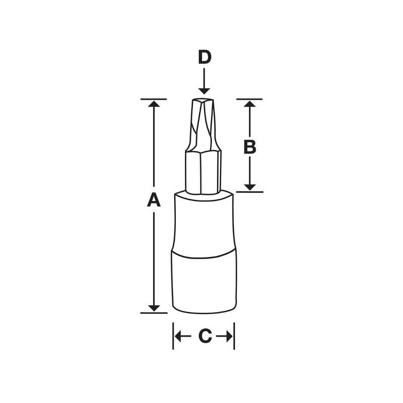 STX45TPE - Nasadka trzpieniowa 1/2" do śrub Torx Plus®, IP45
