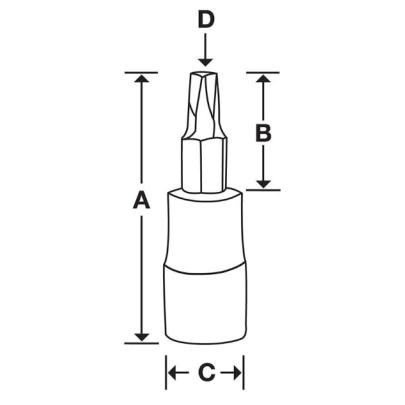 STX55TPE - Nasadka trzpieniowa 1/2" do śrub Torx Plus®, IP55