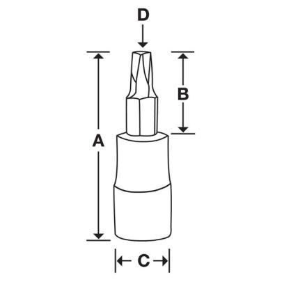 STX55E - Nasadka trzpieniowa 1/2" do śrub Torx®, T55