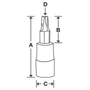 STXL50E - Nasadka trzpieniowa długa 1/2" do śrub Torx®, T50