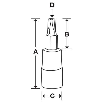 STXL50E - Nasadka trzpieniowa długa 1/2" do śrub Torx®, T50
