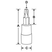 STXL80E - Nasadka trzpieniowa długa 1/2" do śrub Torx®, T80