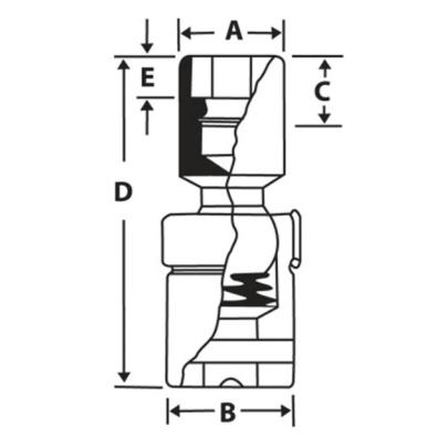 SU20 - Nasadka przegubowa 1/2" 6-kątna, calowa, 5/8"