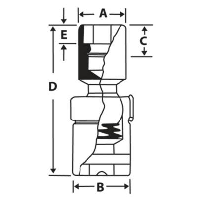 SU24 - Nasadka przegubowa 1/2" 6-kątna, calowa, 3/4"