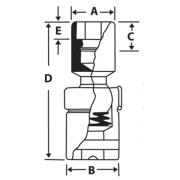 SU28 - Nasadka przegubowa 1/2" 6-kątna, calowa, 7/8"