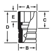 SW416 - Nasadka 1/2" 8-kątna, krótka, calowa, 1/2"