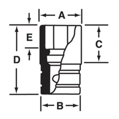 SW416 - Nasadka 1/2" 8-kątna, krótka, calowa, 1/2"