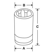 TLE120A - Nasadka 1/4" do śrub Torx®, E12