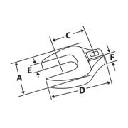 TMCOM7 - Klucz pazurowy 1/4" płaski, 7 mm