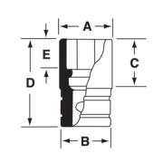TMDS10 - Nasadka 1/4" 12-kątna, Semi-Deep, calowa, 5/16"