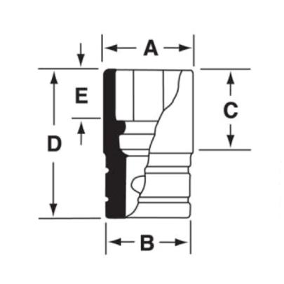 TMDS11 - Nasadka 1/4" 12-kątna, Semi-Deep, calowa, 11/32"