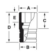 TMDS12 - Nasadka 1/4" 12-kątna, Semi-Deep, calowa, 3/8"