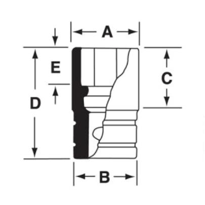 TMDS16 - Nasadka 1/4" 12-kątna, Semi-Deep, calowa, 1/2"