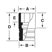TMDS20 - Nasadka 1/4" 12-kątna, Semi-Deep, calowa, 5/8"