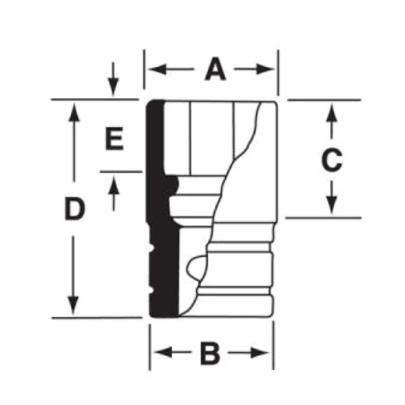 TMDS20 - Nasadka 1/4" 12-kątna, Semi-Deep, calowa, 5/8"