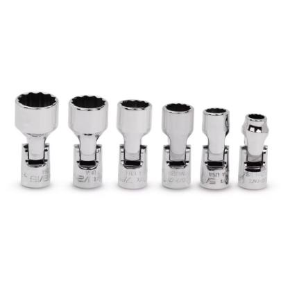 106TMUA - Zestaw nasadek przegubowych 1/4" do śrub 12-kątnych, 1/4" - 9/16" (6 szt.)
