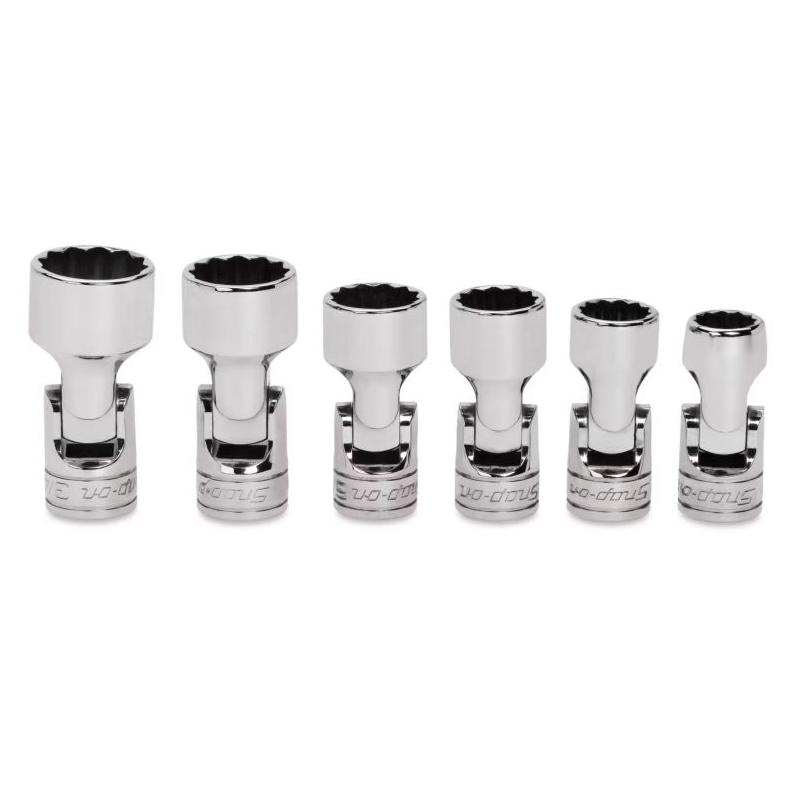 206FUA - Zestaw nasadek przegubowych 3/8" do śrub 12-kątnych, 7/16" - 3/4" (6 szt.)