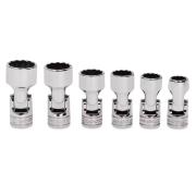 206FUA - Zestaw nasadek przegubowych 3/8" do śrub 12-kątnych, 7/16" - 3/4" (6 szt.)