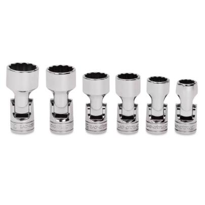 206FUA - Zestaw nasadek przegubowych 3/8" do śrub 12-kątnych, 7/16" - 3/4" (6 szt.)