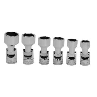 206AFSA - Zestaw nasadek przegubowych 3/8" do śrub 6-kątnych, 7/16" - 3/4" (6 szt.)