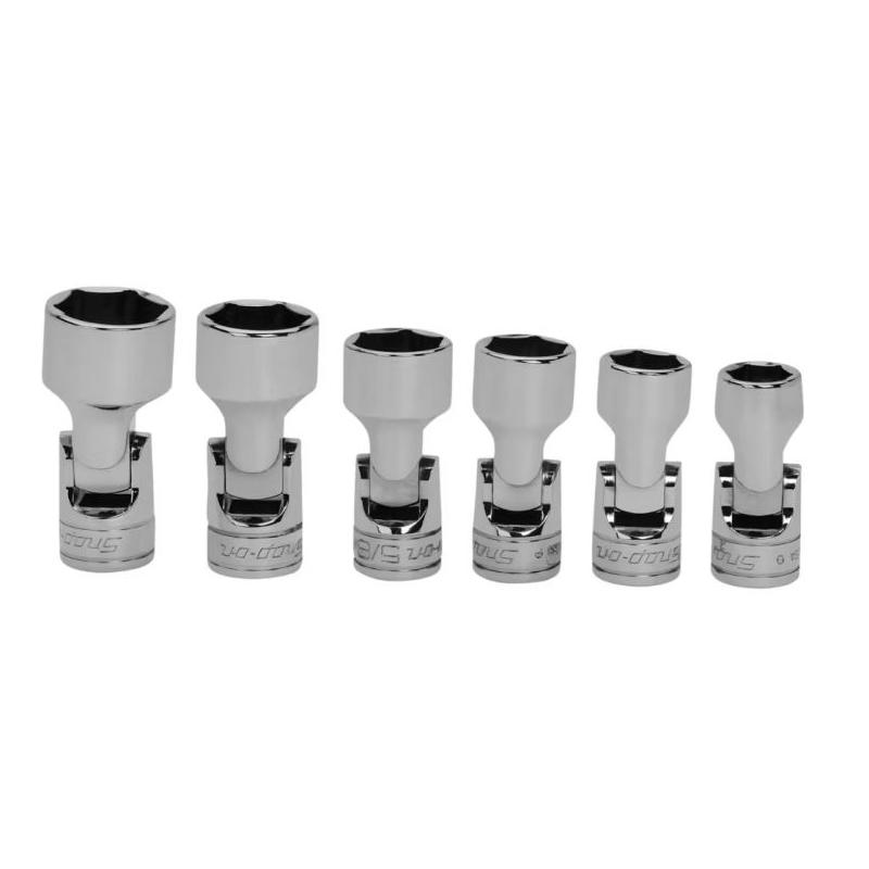 206AFSA - Zestaw nasadek przegubowych 3/8" do śrub 6-kątnych, 7/16" - 3/4" (6 szt.)