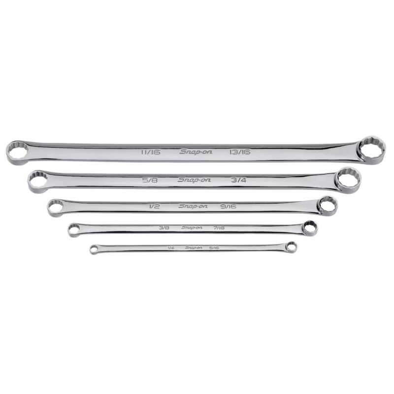 XDHF605 - Zestaw kluczy oczkowych prostych długich Flank Drive® High-Performance, 1/4"x5/16" - 11/16"x13/16" (5 szt.)