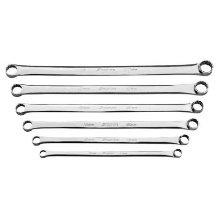 XDHFM606 - Zestaw kluczy oczkowych prostych długich Flank Drive® High-Performance, 10x11 - 18x20 mm (6 szt.)