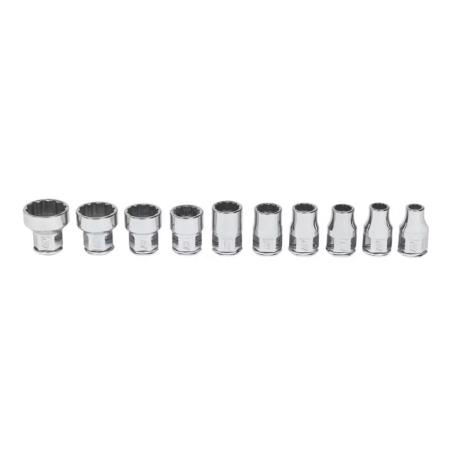 110RT - Zestaw nasadek 1/4" 12-kątnych, niskoprofilowanych, 3/16" - 9/32" (10 szt.)
