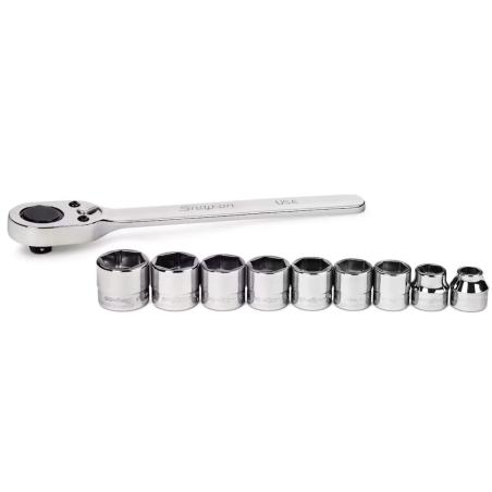 210RAFSMA - Zestaw nasadek 3/8" z grzechotką, 6-kątnych, niskoprofilowych, 8 - 18 mm (10 szt.)