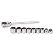 210RAFSMA - Zestaw nasadek 3/8" z grzechotką, 6-kątnych, niskoprofilowych, 8 - 18 mm (10 szt.)