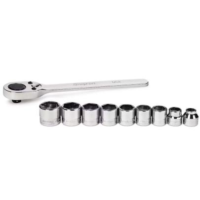 210RAFSMA - Zestaw nasadek 3/8" z grzechotką, 6-kątnych, niskoprofilowych, 8 - 18 mm (10 szt.)