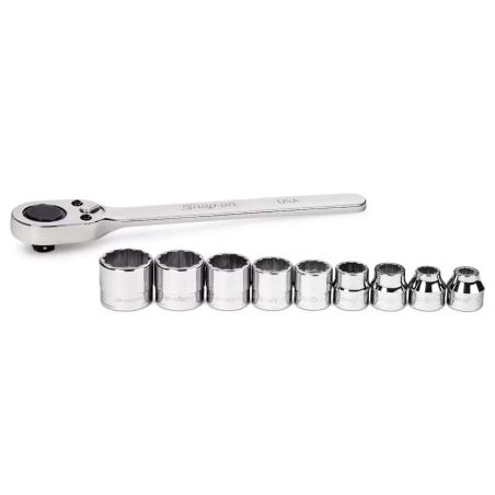 210RARFA - Zestaw nasadek 3/8" z grzechotką, 12-kątnych, niskoprofilowych, 1/4" - 3/4" (10 szt.)
