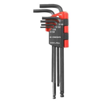 83SH.JP7 – zestaw kluczy trzpieniowych zagiętych, długich z kulką, 6-kątnych, 1,5 - 6 mm