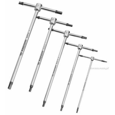 84TC.JE5 – zestaw kluczy trzpieniowych z rękojeścią „T”, 6-kątnych, 3 - 8 mm