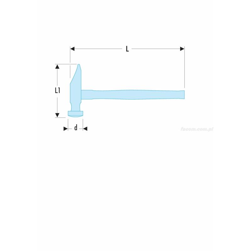 859H.28 - Młotek do obijania, bijak kwadratowy, 0,56 kg