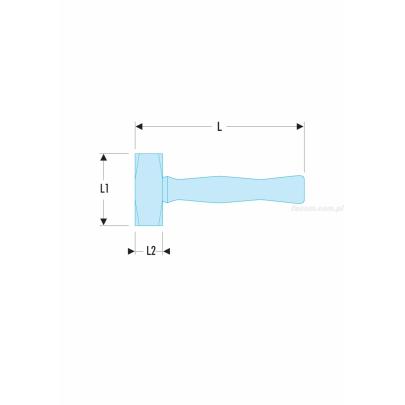 1262H.125 - Młot o krawędziach ściętych, 1,25 kg