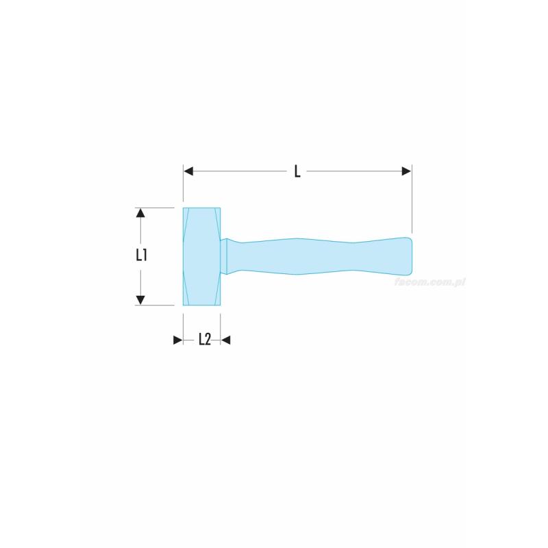 1262H.150 - Młot o krawędziach ściętych, 1,5 kg